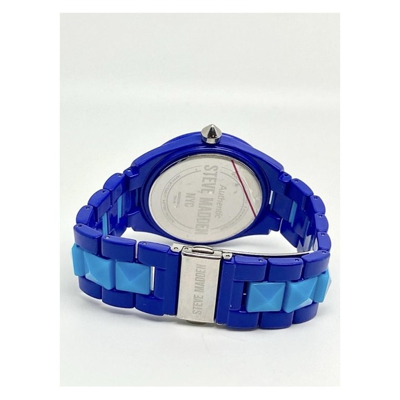 Steve Madden Watch Womens Blue Analog Quartz Round Face Bracelet Style Fashion A - Picture 7 of 9